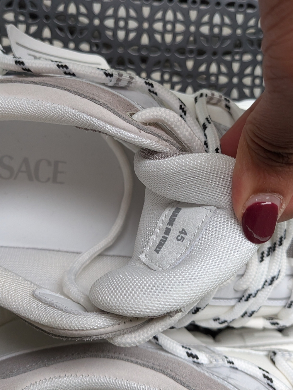 VERSACE White Platform Chain Reaction Sneaker NW0T - Picture 9 of 11
